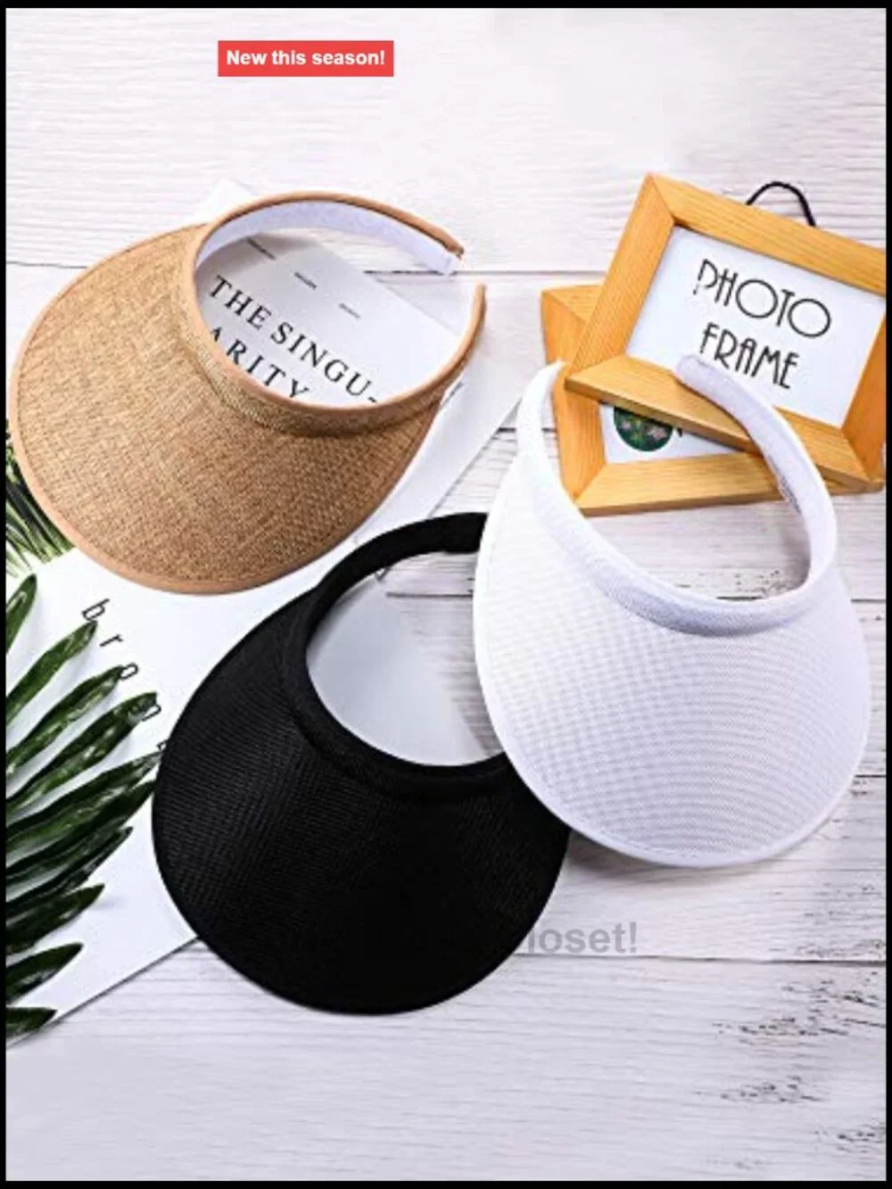 3 Pack Slip on Sun Visor Hats UV Protection Wide Brim Adjustable Summer Sport